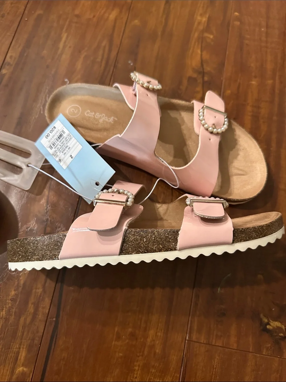 NWT Girls Sandal Bundle Sz 2 Cat & Jack + Art Class Pink Silver